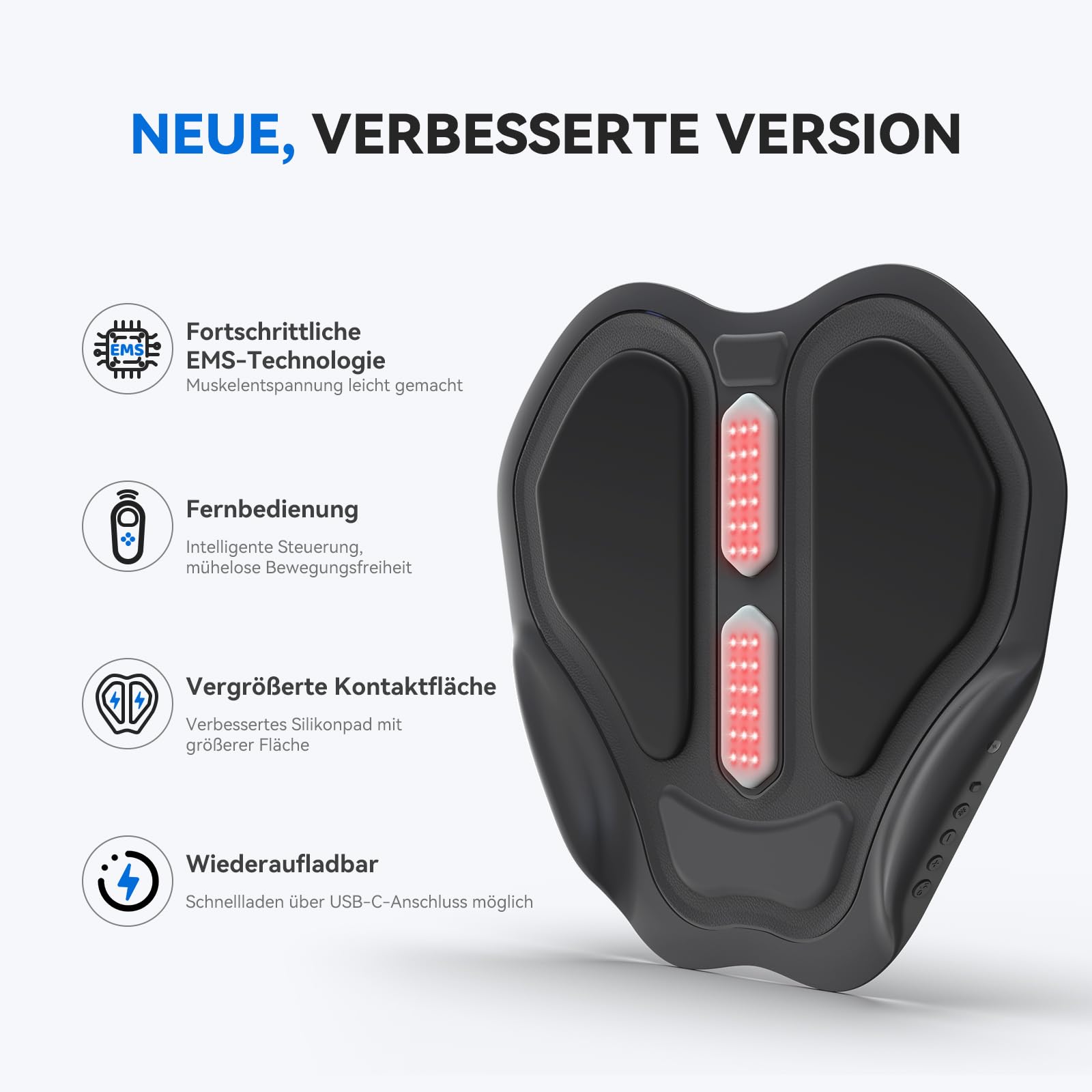EMS Gesäßmuskel-Trainer & Massagegerät – 9 Programme, 20 Intensitäten, wiederaufladbar, für Muskelaufbau & Entspannung, elektrischer Po-Massager für Damen & Herren, ideal für Zuhause