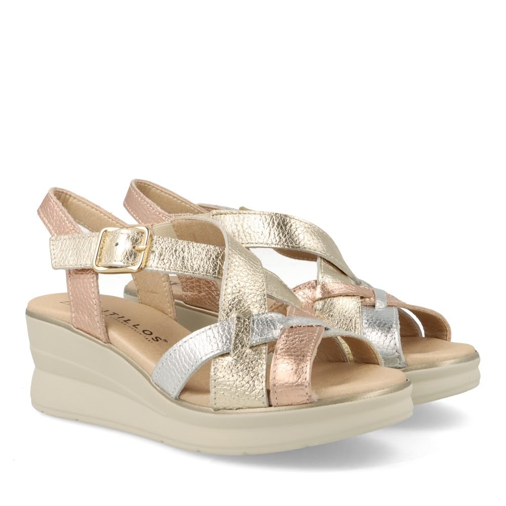 Pitillos - Pitillos 11060 Sandalia Metalizada EN Tonos Oro DE Piel para: Mujer
