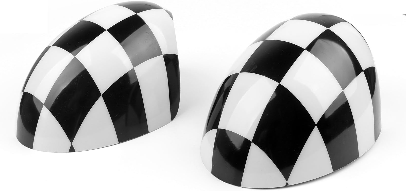 Bruce & Shark Power Fold Mirror 2 x Checkered Wing Mirror Covers for MINI Cooper R55 R56 R57 R58 R60 R61