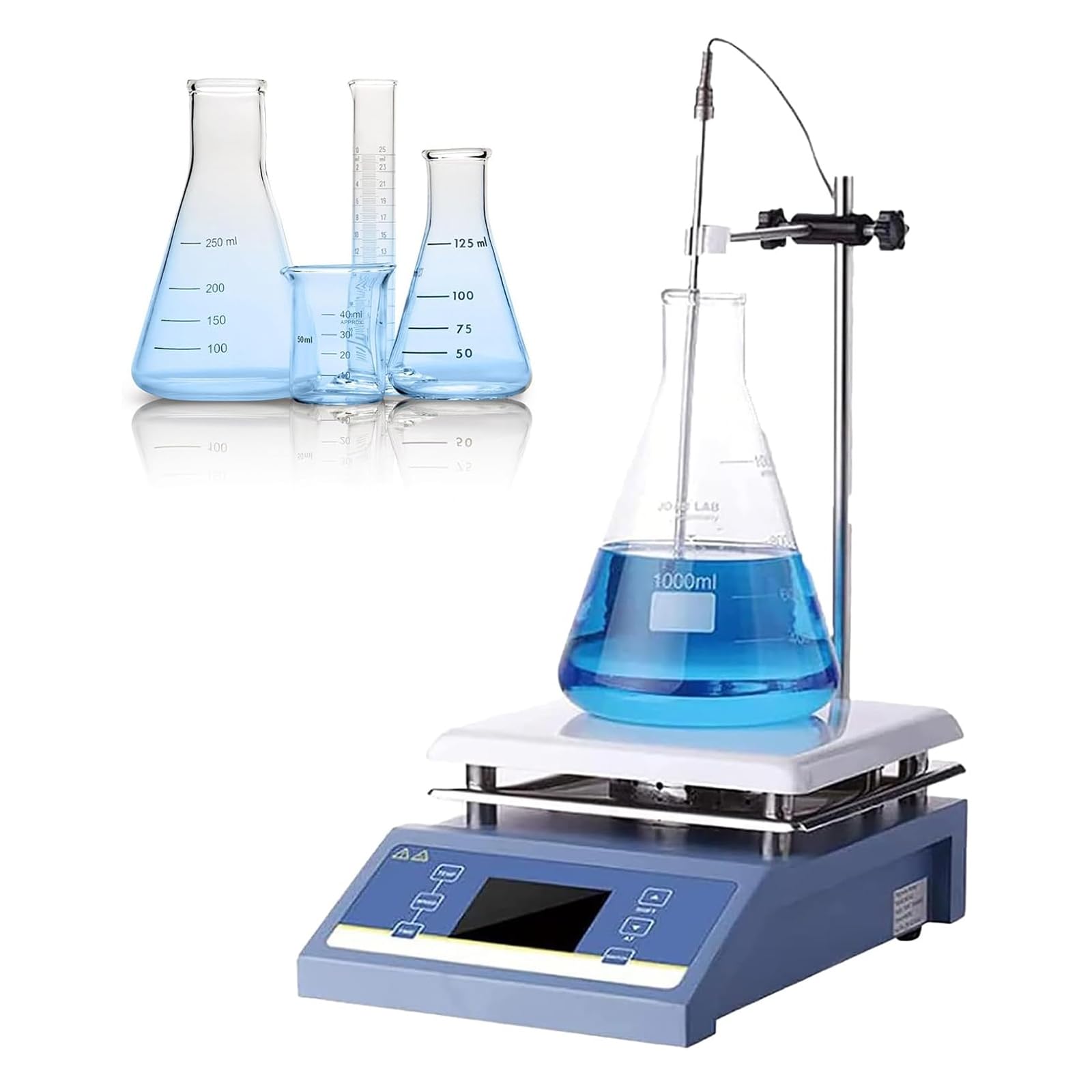 Mieszadło magnetyczne, 5000 ml, laboratoryjny mikser grzewczy z wyświetlaczem LED, czujnikiem temperatury, 200-2000 obr./min, 350℃ do zastosowań laboratoryjnych