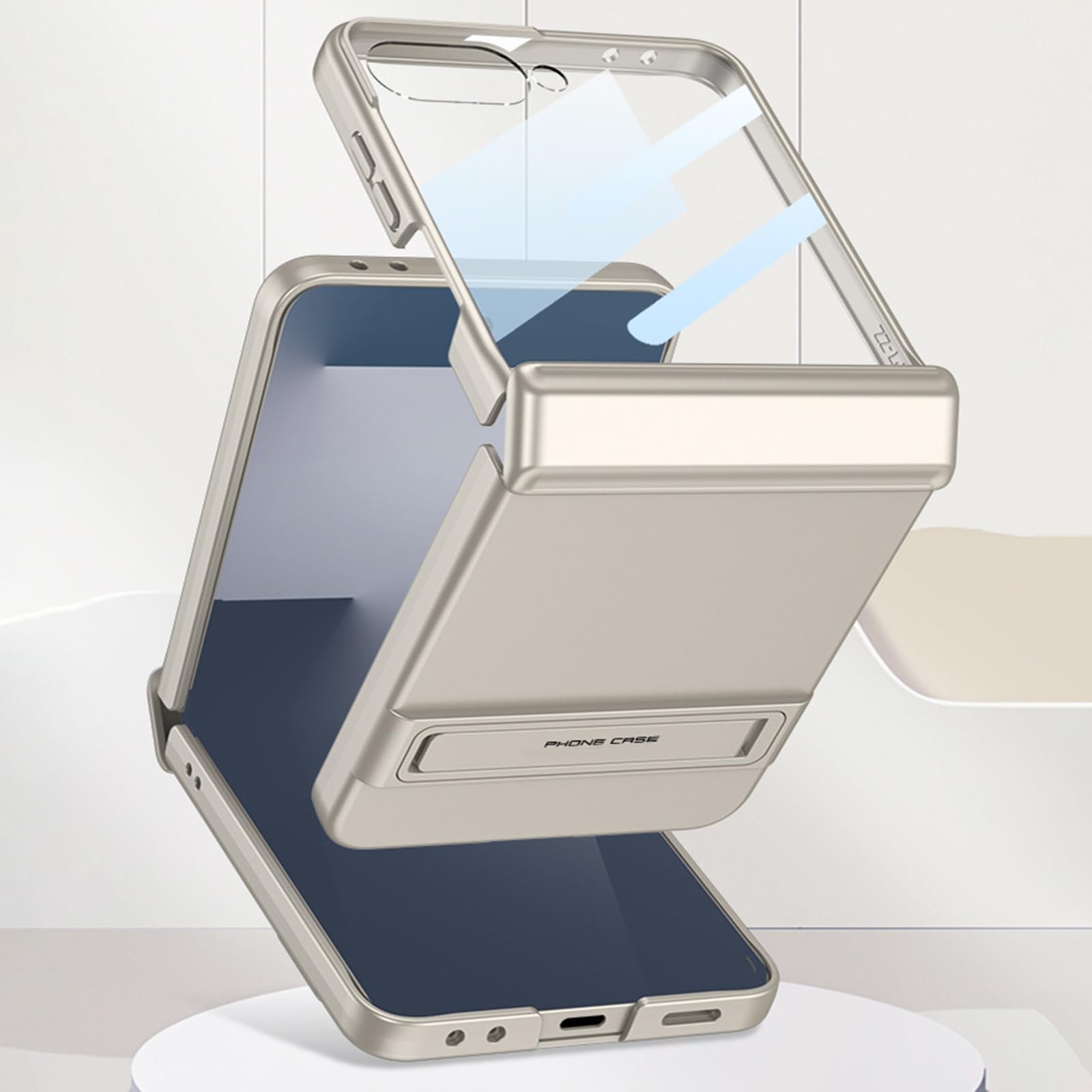 Sottile Custodia per Samsung Galaxy Z Flip 8, Duro PC Glassata Anti-Graffio