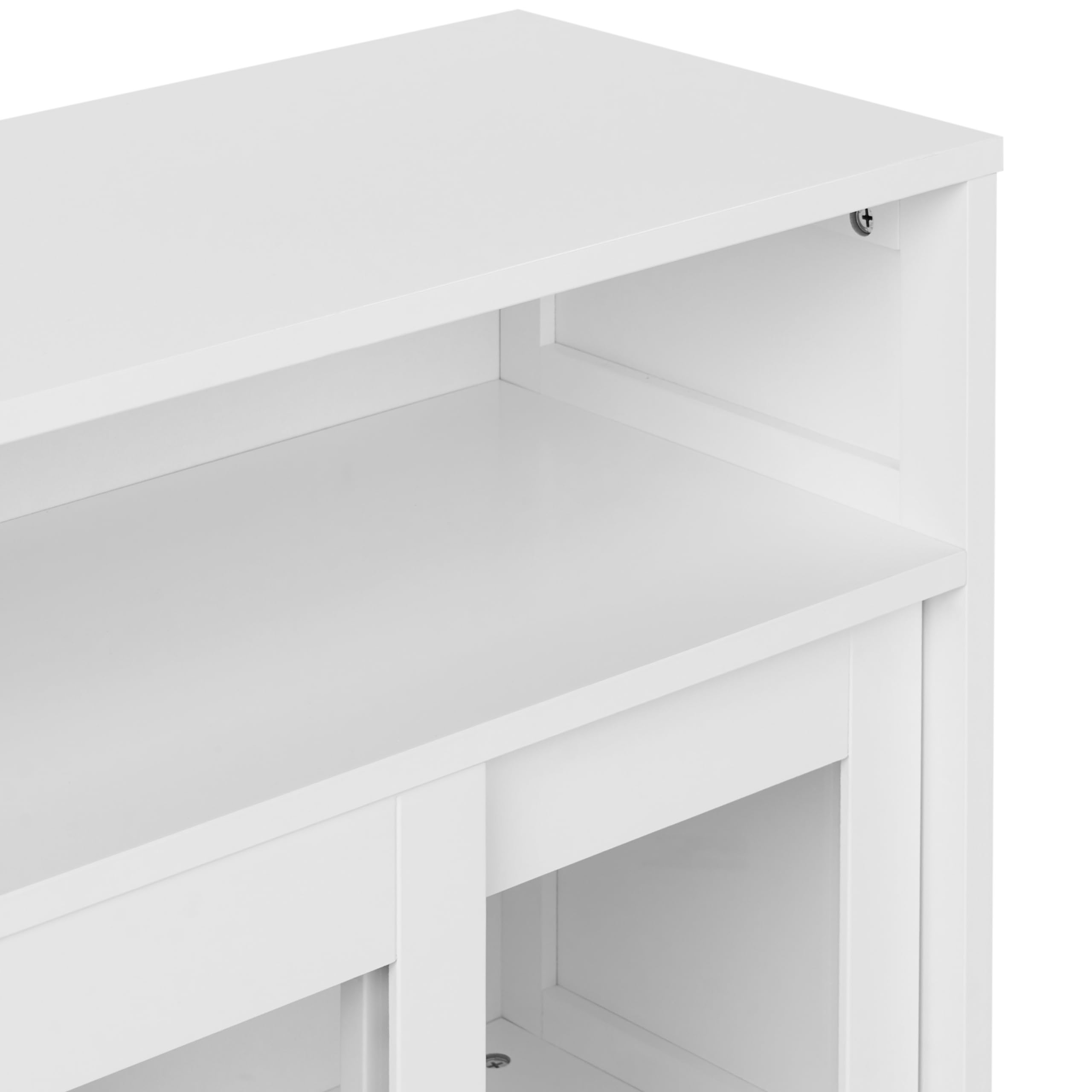 Beliani Vitrina Moderna salón Dormitorio Armario 3 Puertas Tablero MDF con Estante Superior Blanco Crabtree