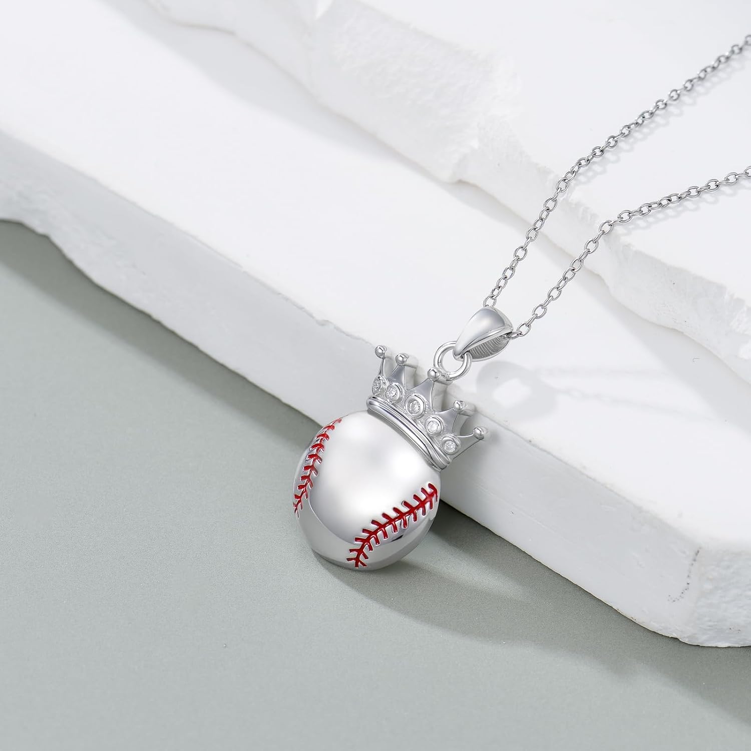 LONAGO Softball Pendant Necklace Crown Baseball Necklace Jewelry Gift for Women - Image 2