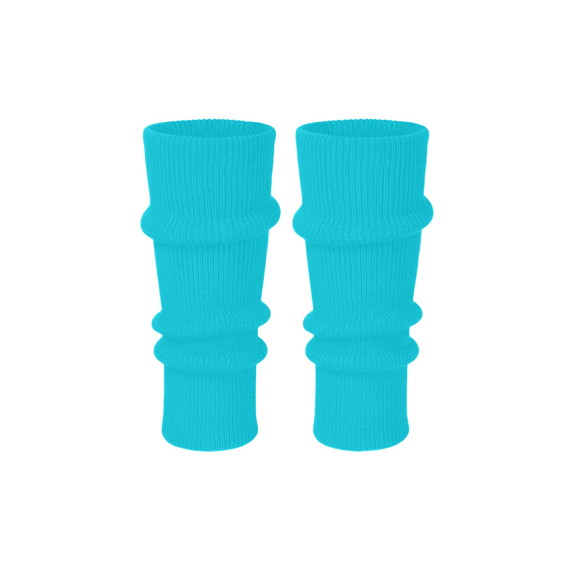 Makii Women's Turquoise Extra Soft Knee Warmers - Knitted Stylish 80S Dance Party Ribbed Neon Leg Warmers For Winter Uk (Turquoise)
