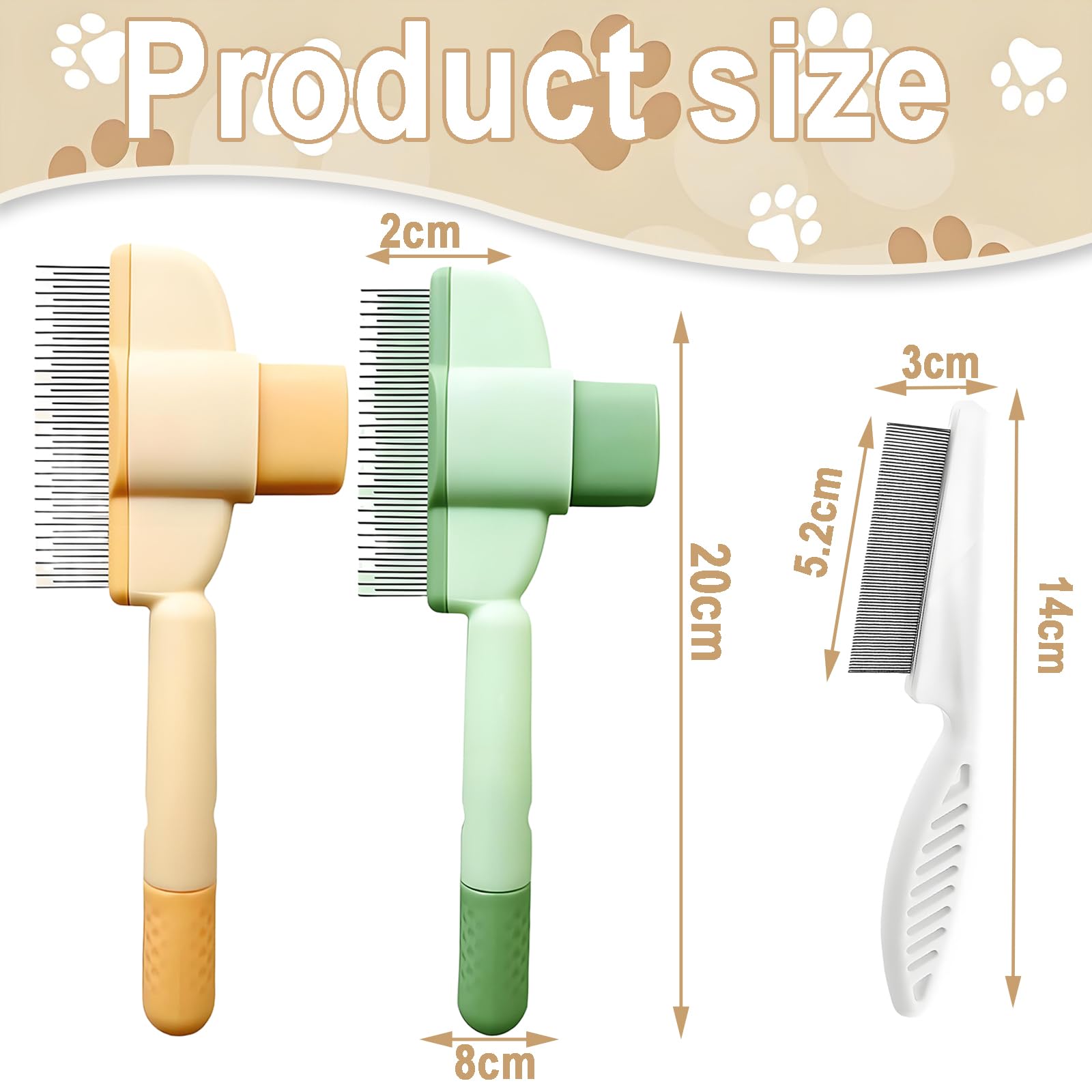 3 Pcs Flea Comb for Cats und Dog Comb Set Can Help Pets Their fur is Suitable for Short Haired and Long Haired Dogs and Cats(Orange green white) - Image 2
