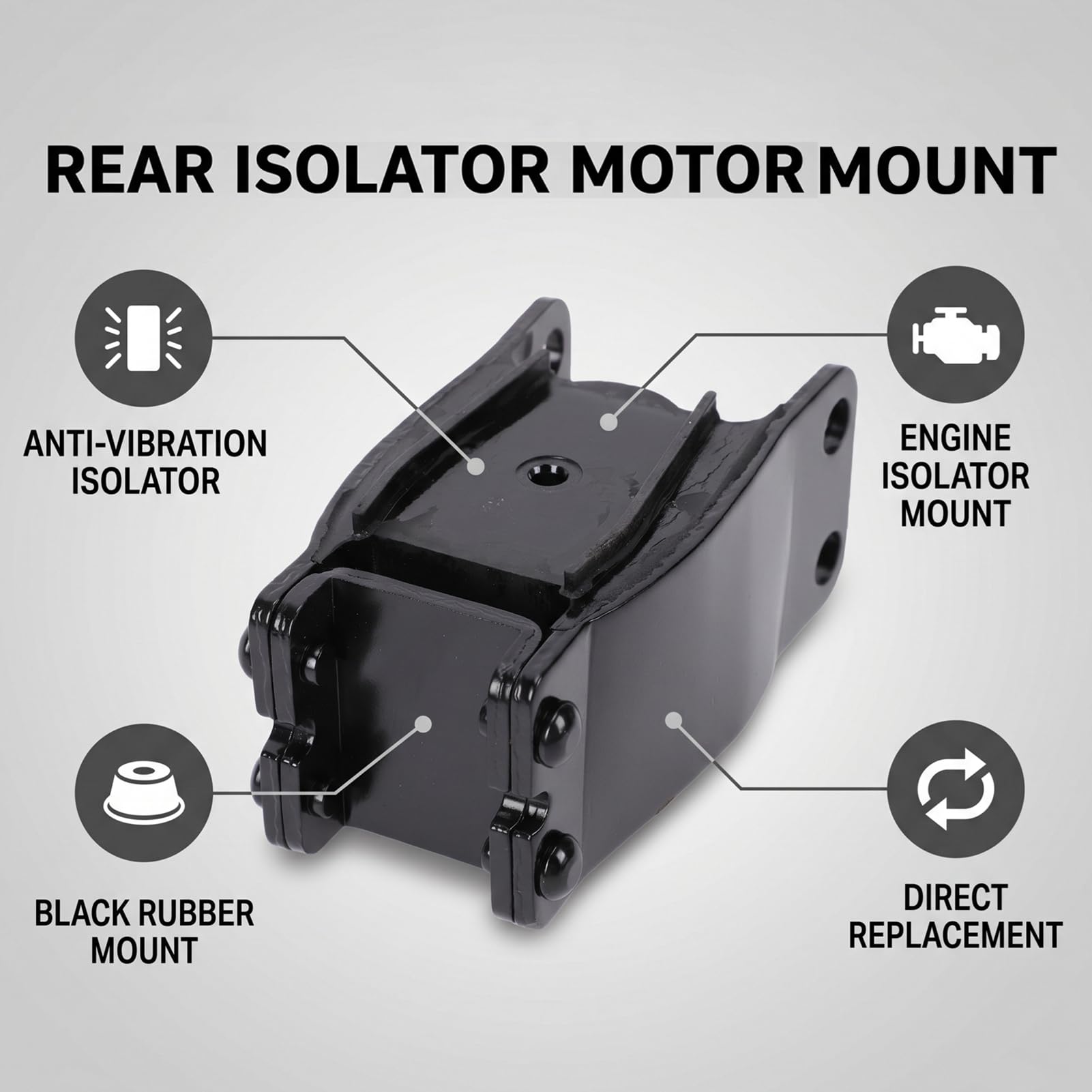 Generic Supporto Motore Isolatore Posteriore per Serie FXD 1999-2017 Isolatore Motore in Gomma Antivibrazioni e Riduzione del Rumore 1 unità