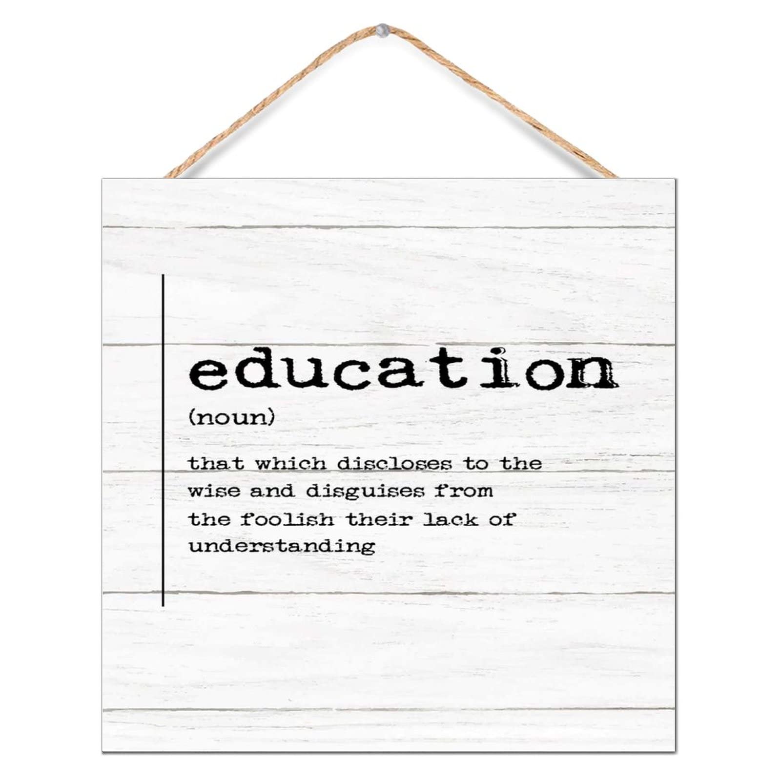 Typographie noire et blanche sur panneau en bois suspendre 30cm