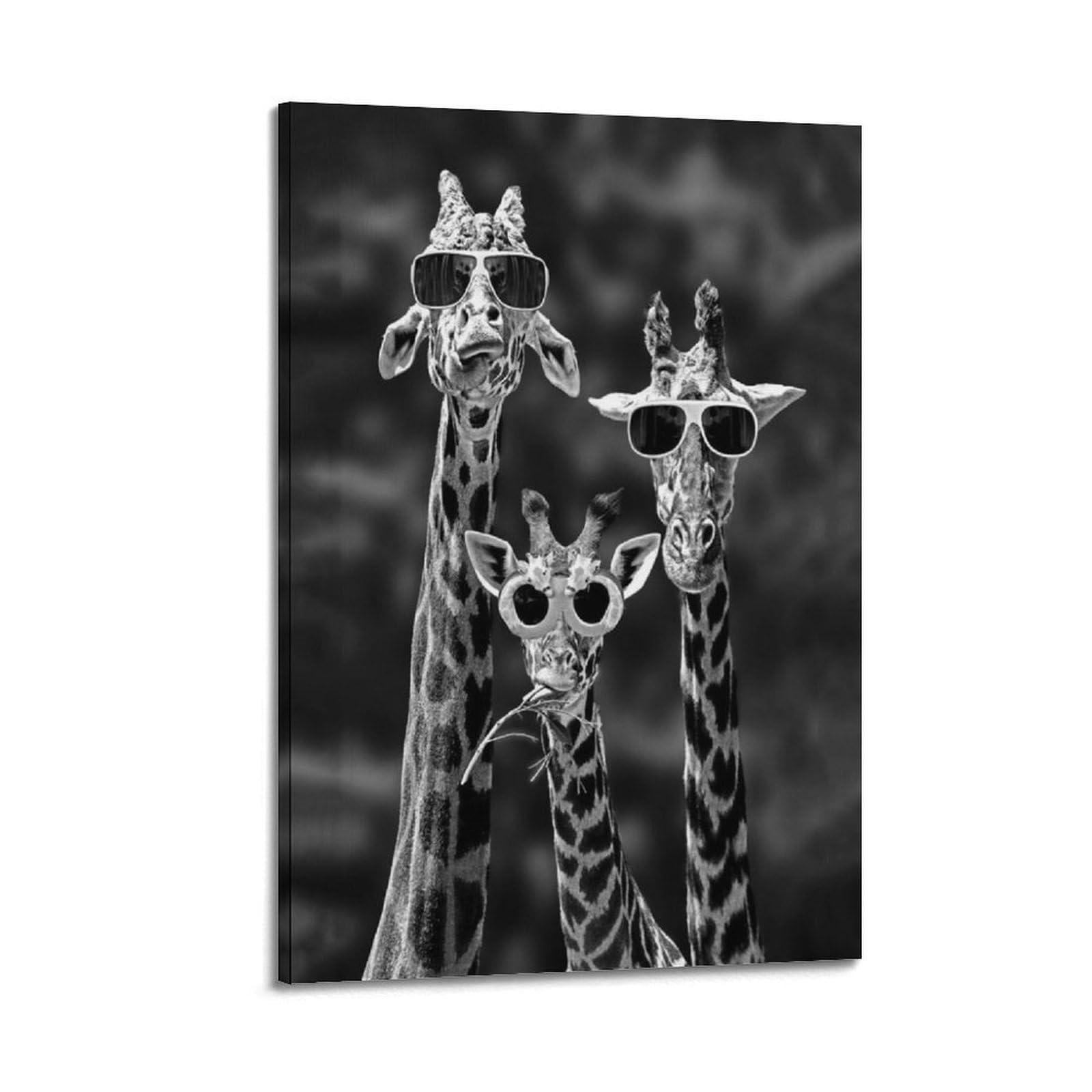 Xkuga Boys Frame-Style Africa Wildlife Poster Nature Vintage Sunglasses Giraffes Modern Decorative Canvas Prints - Ideal Wall Art For Family, Man Cave, Game Room, & Girls Bedroom 20X30inch(50X75cm)
