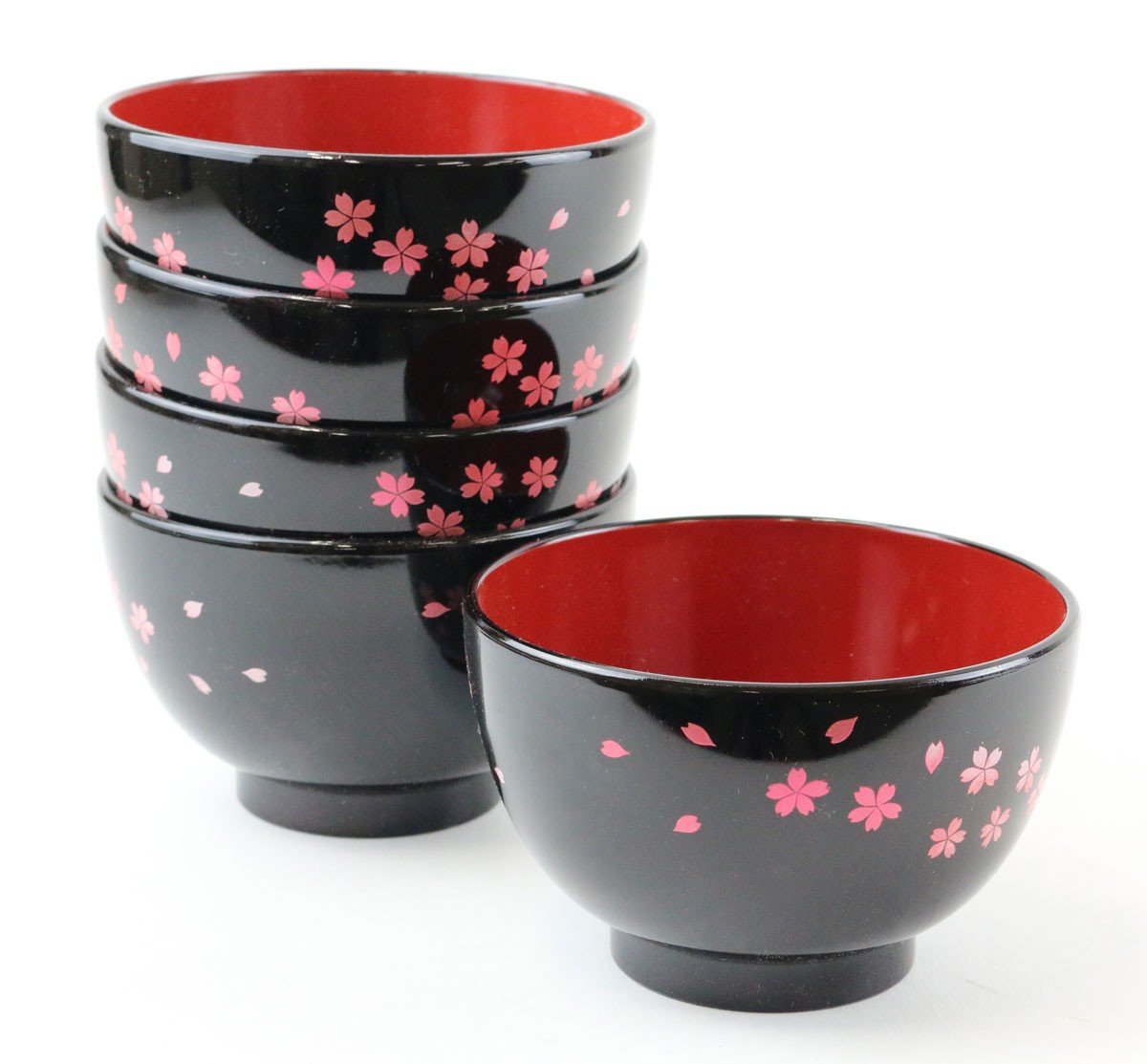 Amazon｜SANYOSHI LE新雅汁椀 黒 桜 3Pセット SY1064523｜汁椀