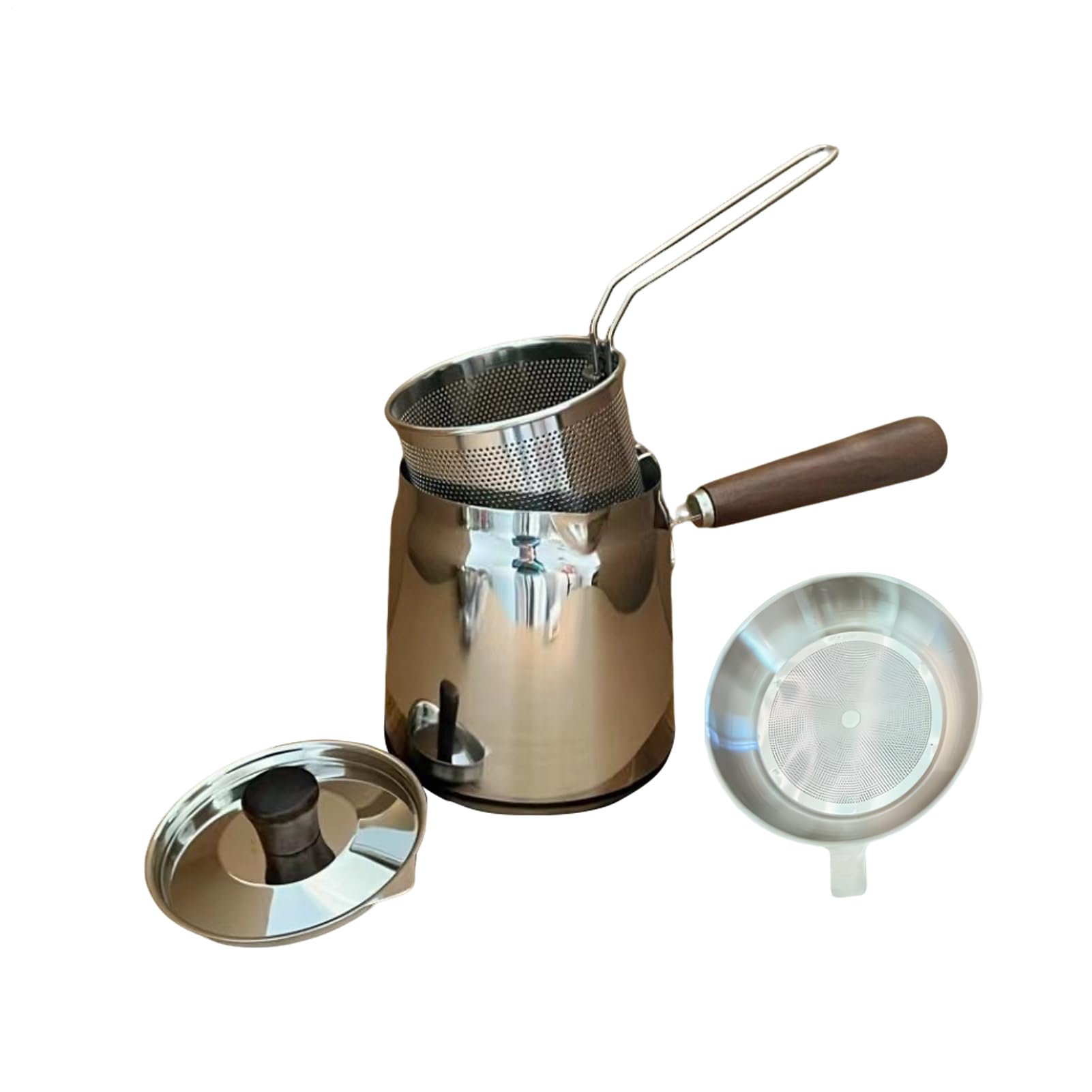 Piccola Friggitrice In Acciaio Inox Capacità Utensili Da Cucina Con Cestino