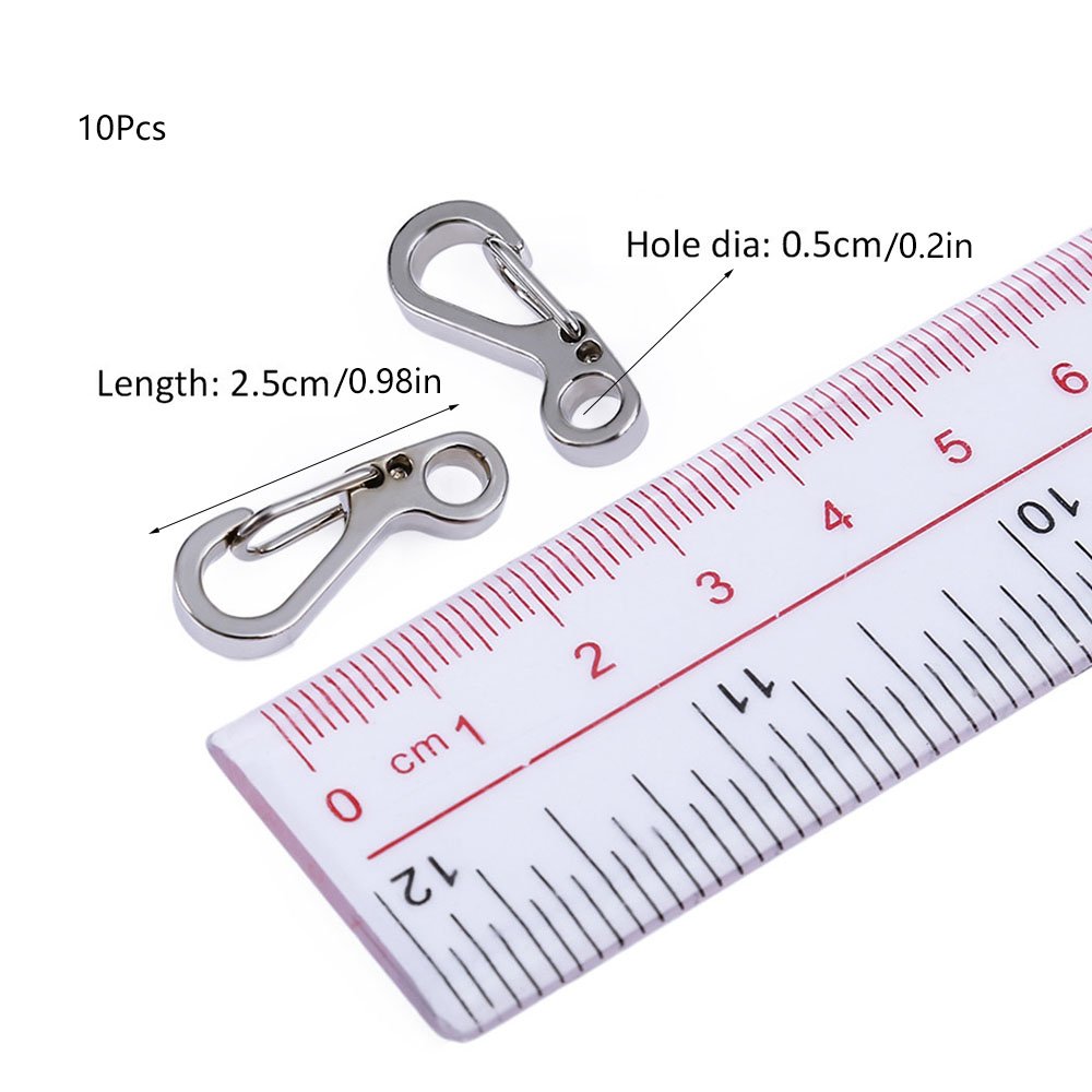 ShineIn EDC Mini SF Carabiner Outdoor Buckle Clasps Camping Paracord Hooks 10 Pcs(Light Silver)