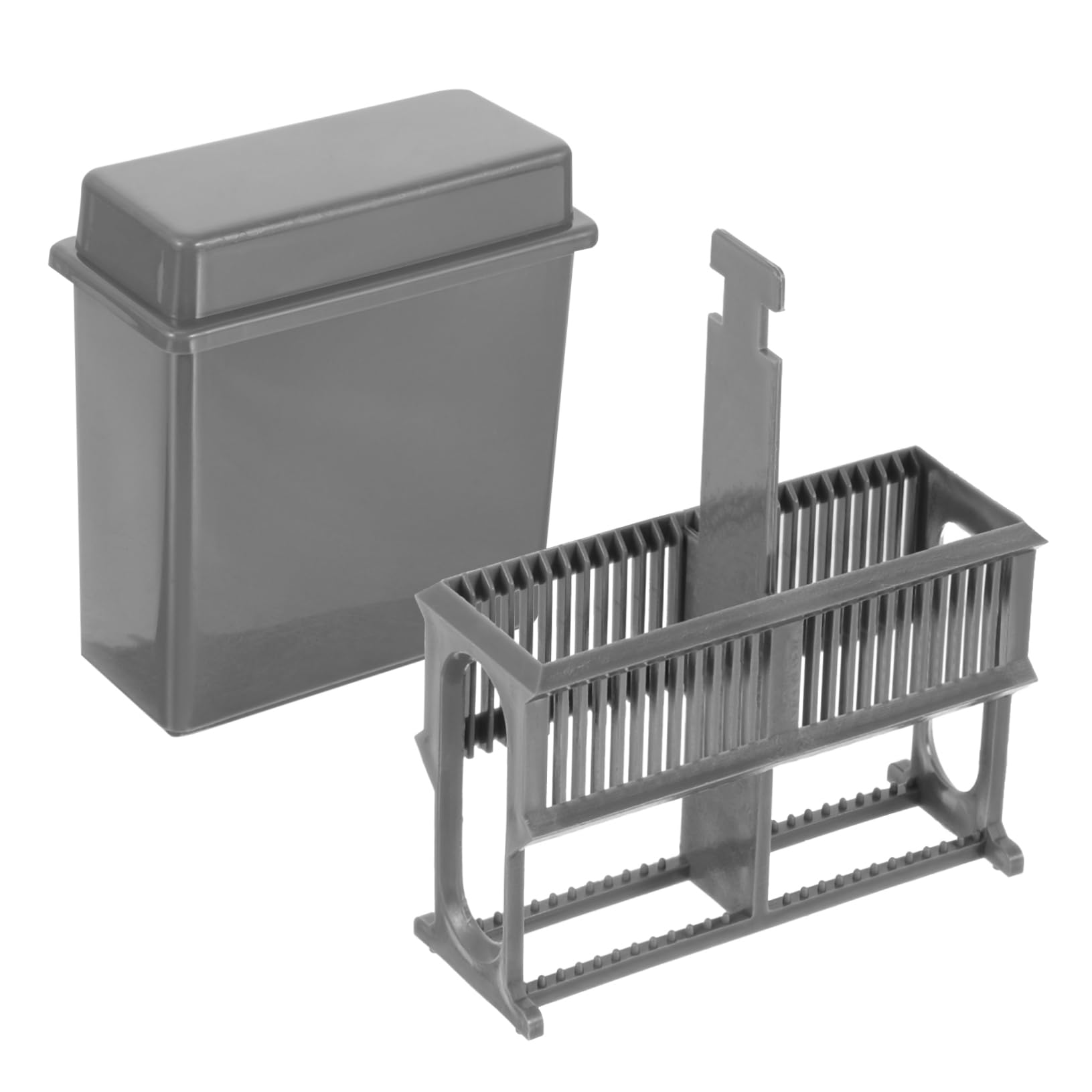 MUSISALY 2 Sets Plastic Microscope Slides Staining Jar Rack 24 Slots Storage Easy Cleaning