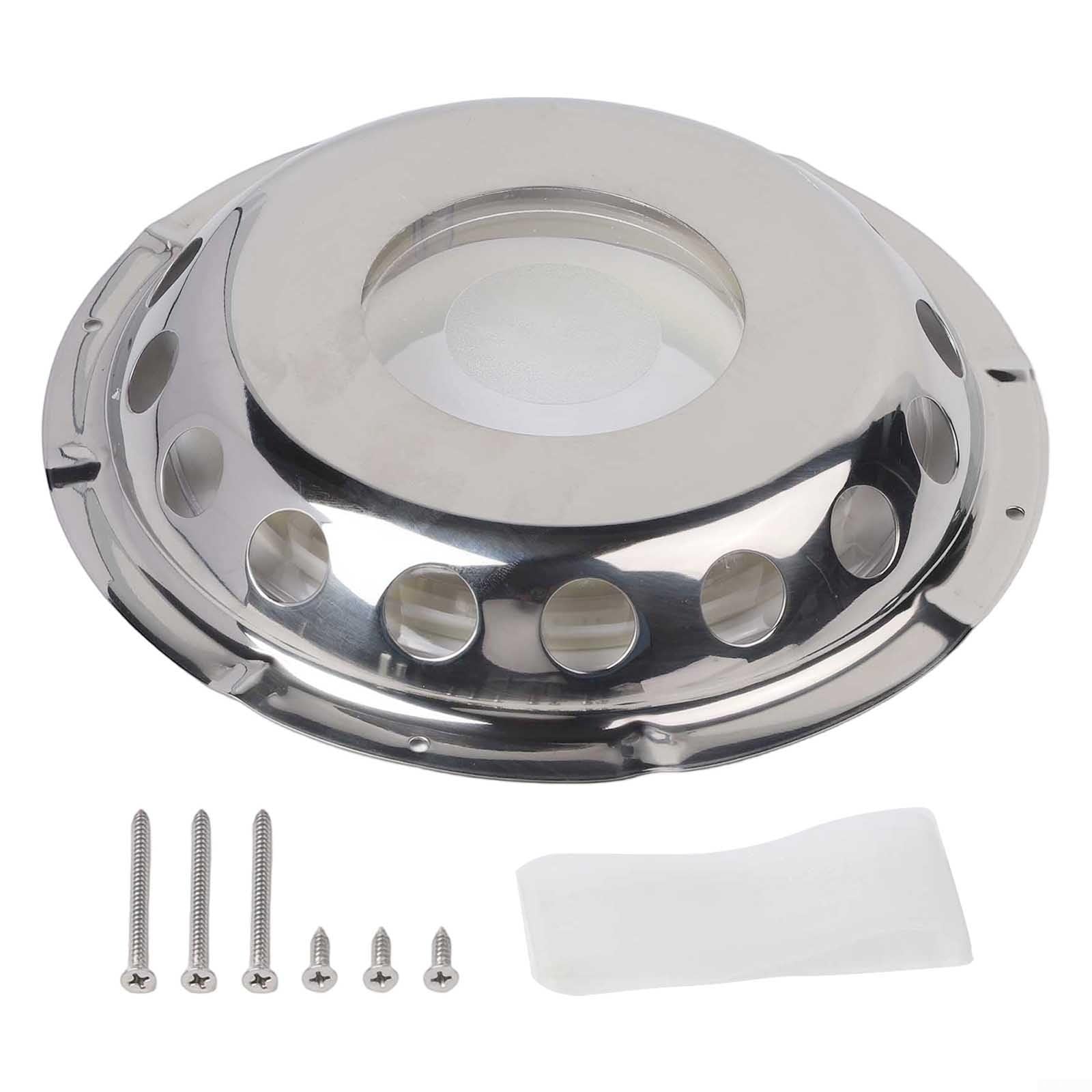 Pour grille d'aération ronde en acier inoxydable de 22,9 cm, pour grille d'aération marine, camping-car, bateau, yacht, caravane, argent