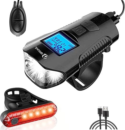 BIKUUL Bicycle Light Set with Horn and Speedometer – Best Bicycle Light Set UAE