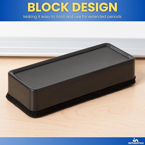Miniatura 7 de 1InTheOffice Borrador de borrado en seco, borrador de pizarra blanca, borrador de pizarra, negro, paquete de 2