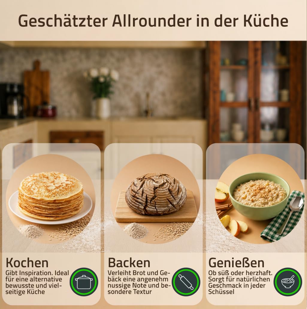 müsli.de BIO Buchweizenflocken, 3 kg Papierbeutel (2 Stück) | Vegan geeignet, Aromatisch nussiger Geschmack, Unterstützt basische Ernährung