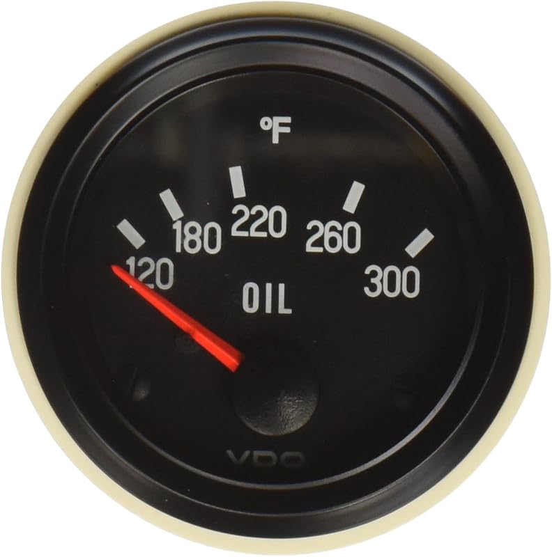 Medidor de temperatura do óleo VDO Cockpit 300 °F com mostrador branco, 52,4 mm – 1 unidade