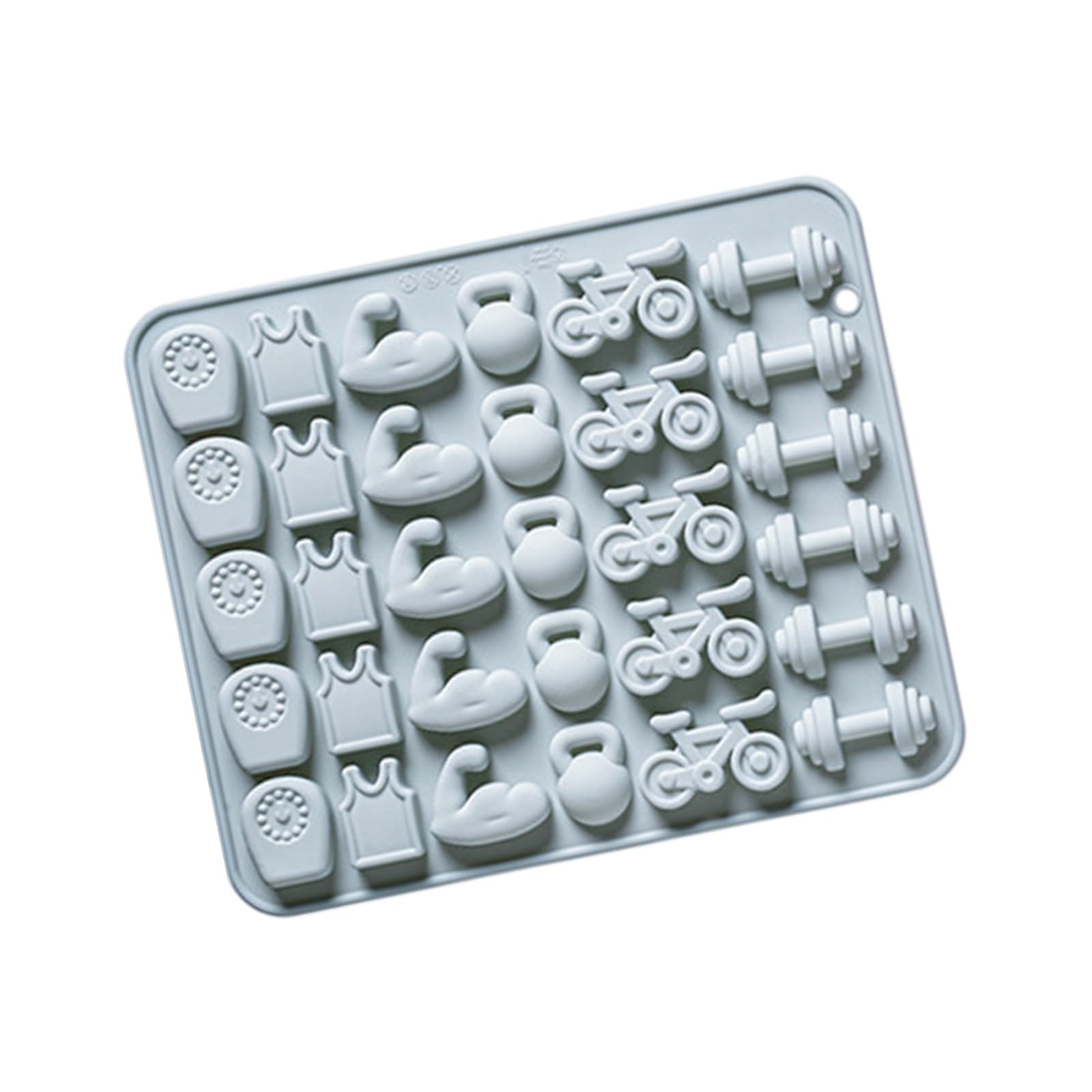 Yjcnelcr Equipment Theme Ice Maker 11 Cavities Fitness Patterm Silicone Cake Molds for Making Ice Chocolate Candy Cocktails Baking Cast