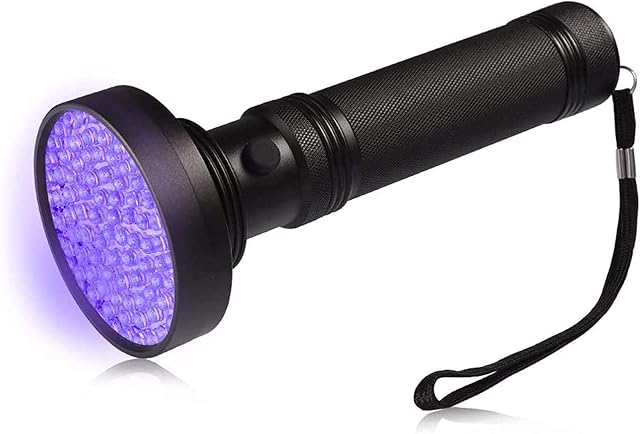 LEDGLE LED UV Flashlight UV Beast Pet Urine Finder Stain Detector Black Lights Torch, 100 LED Beads, with Lanyard