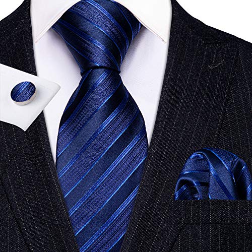 Image of Barry.Wang Men Tie Classic Silk Gift Necktie With Tie Clip Jacquard Woven Neck Ties 6PCS Formal Wedding