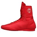 RXN Boxing Shoes for Men and Women Lace Up Non Slip Rubber Sole ((RED, 8) gallery image
