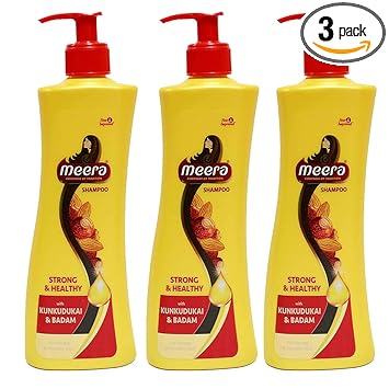 Meera Strong and Healthy Shampoo 340ml Men & Women - Pack of 3