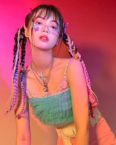 Miniatura 6 de Y2k - Collar de cruz gótica para mujeres y hombres, joyería con colgante de cruz de cristal, collar de metal punk, espinas de alambre de púas