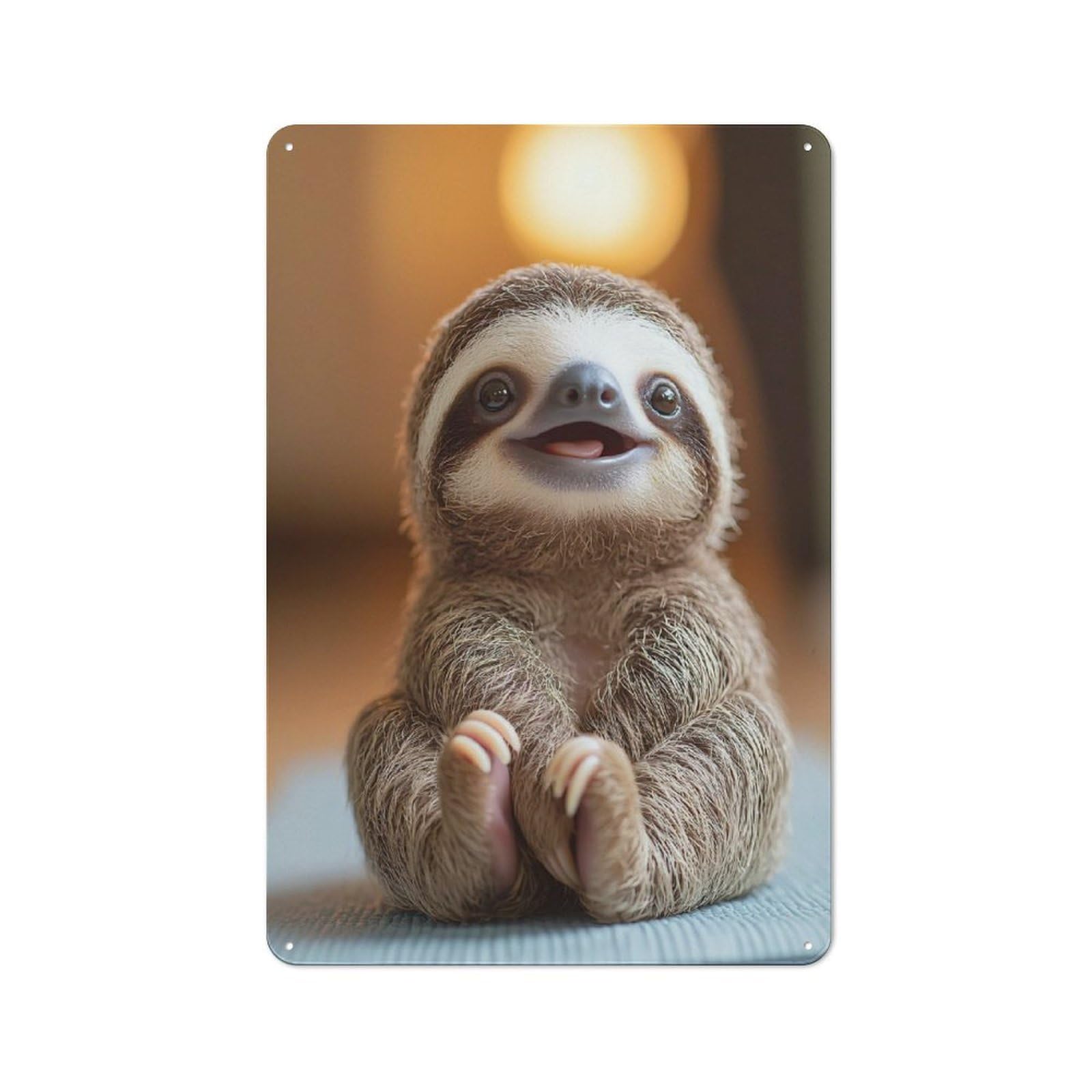 Junmoney Smiling Sloth Tin Wall Plaque 30X20cm With For Kitchen Or Home Bar, Suited To Kitchen Decor Lovers