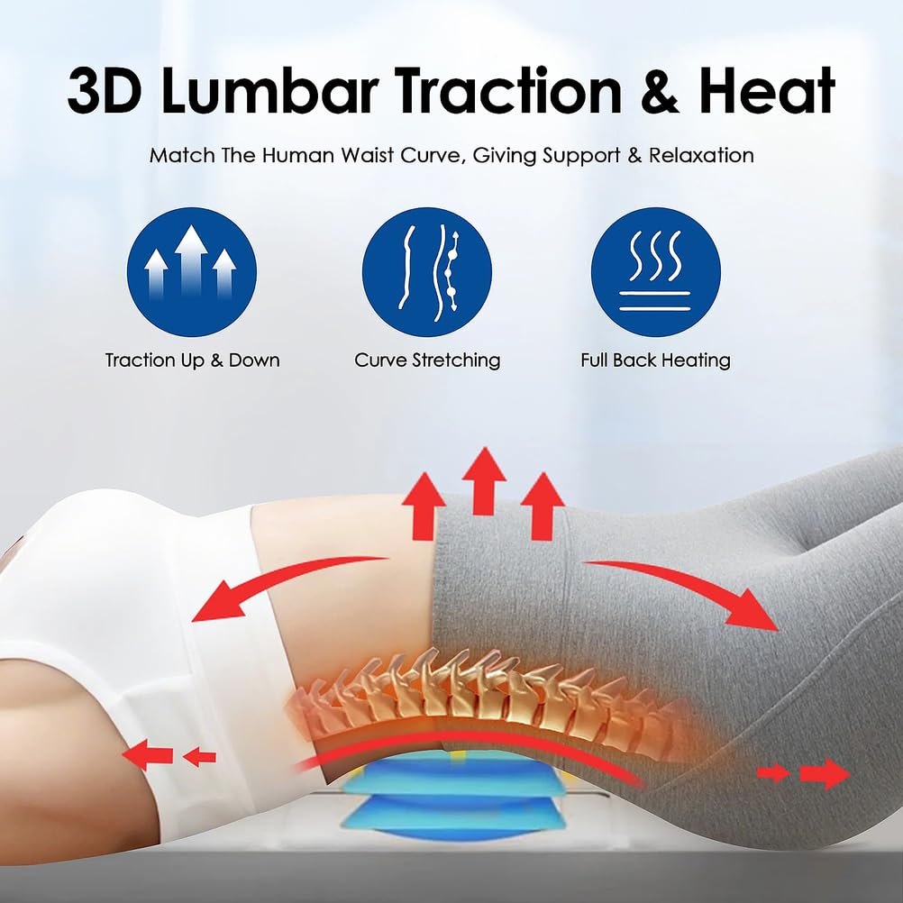 Colchón de Masaje Térmico, Cojín Masaje Shiatsu Masajeador de Cuello Espalda y Hombros con 10 Motores Vibrantes para Relajar Dolores Musculares, Dormirse