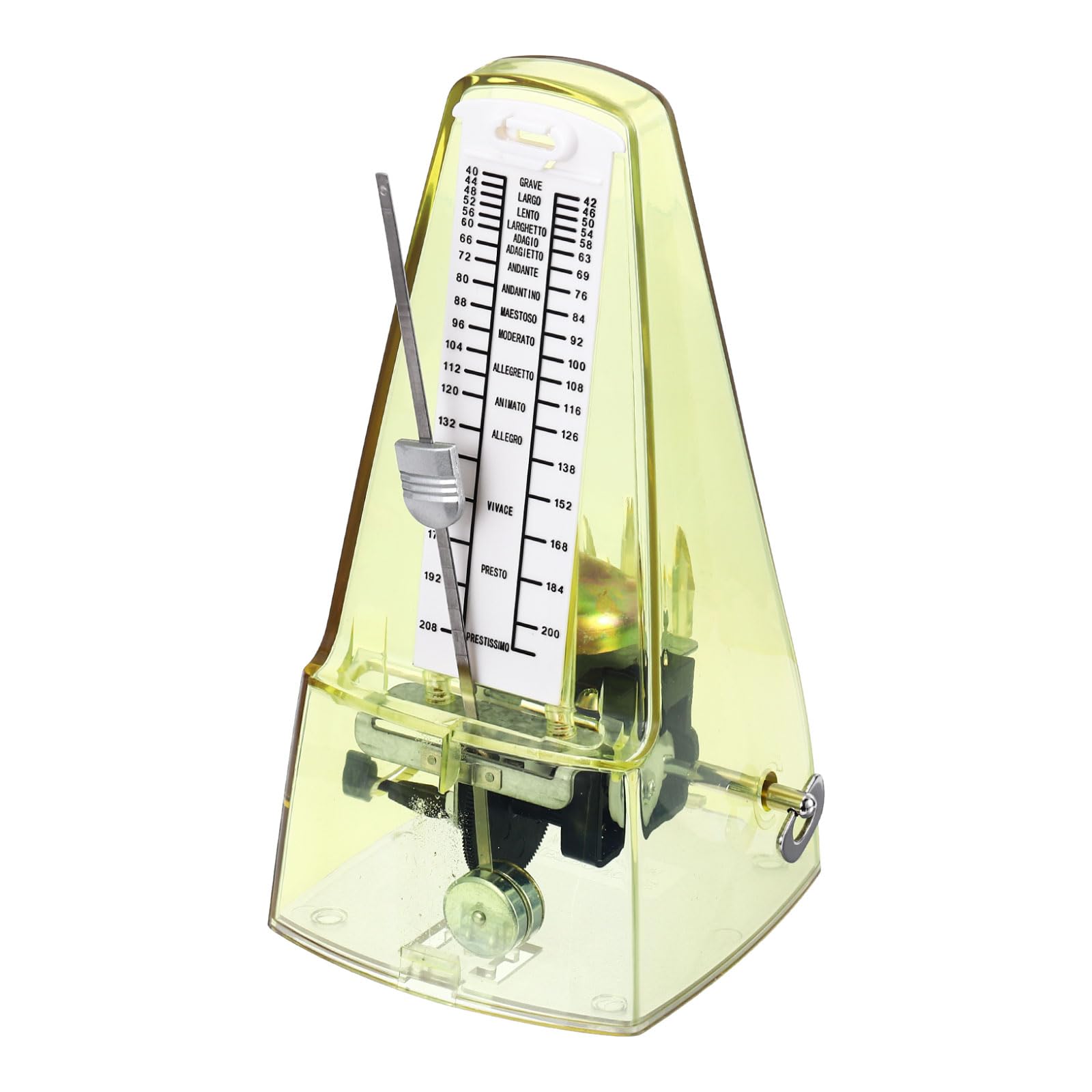 QUARKZMAN Metronomo Meccanico Metronomo Universale Giallo Trasparente | Timer Musicale Ad Alta Precisione, Per Pianoforte Chitarra Violino Ukulele