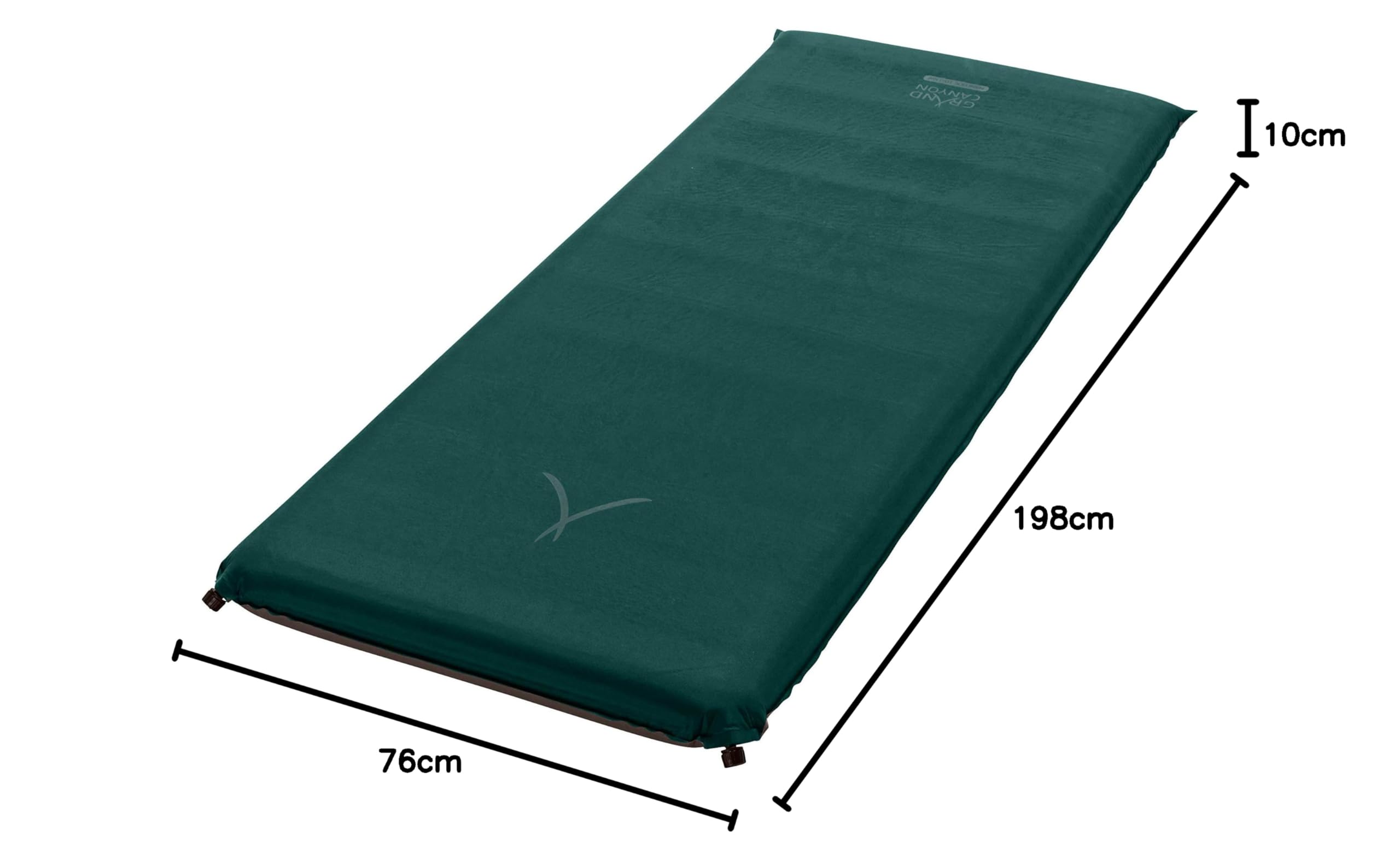 Grand Canyon HANCOCK 10.0 XW - Alfombra autoinflable, alfombra de camping - 198x76x10cm - Botanical Garden (verde oscuro)