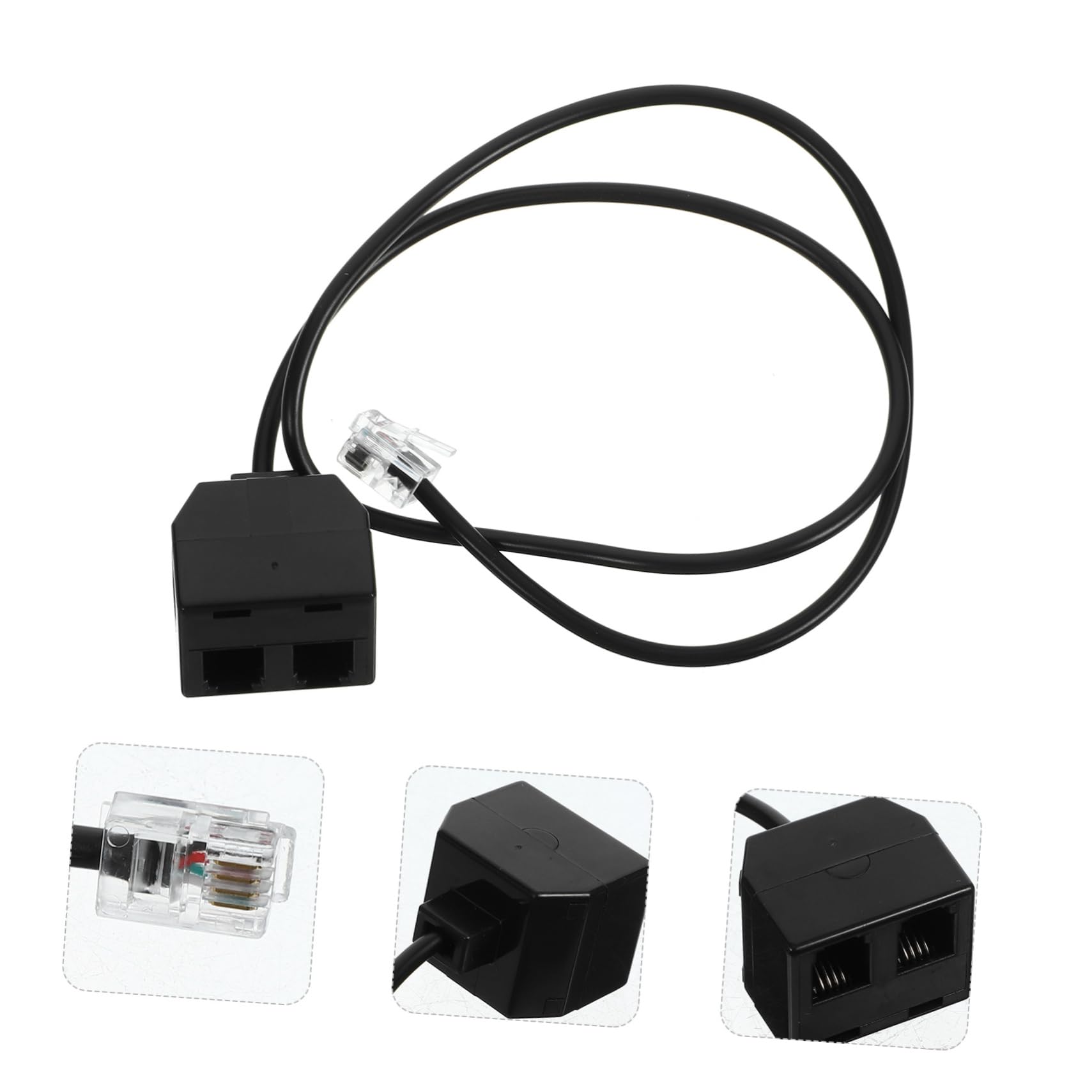 Veemoon Sleek Telephone Converter Cable Phone Cable Adapter 4p4c Rj9 for Conference Use