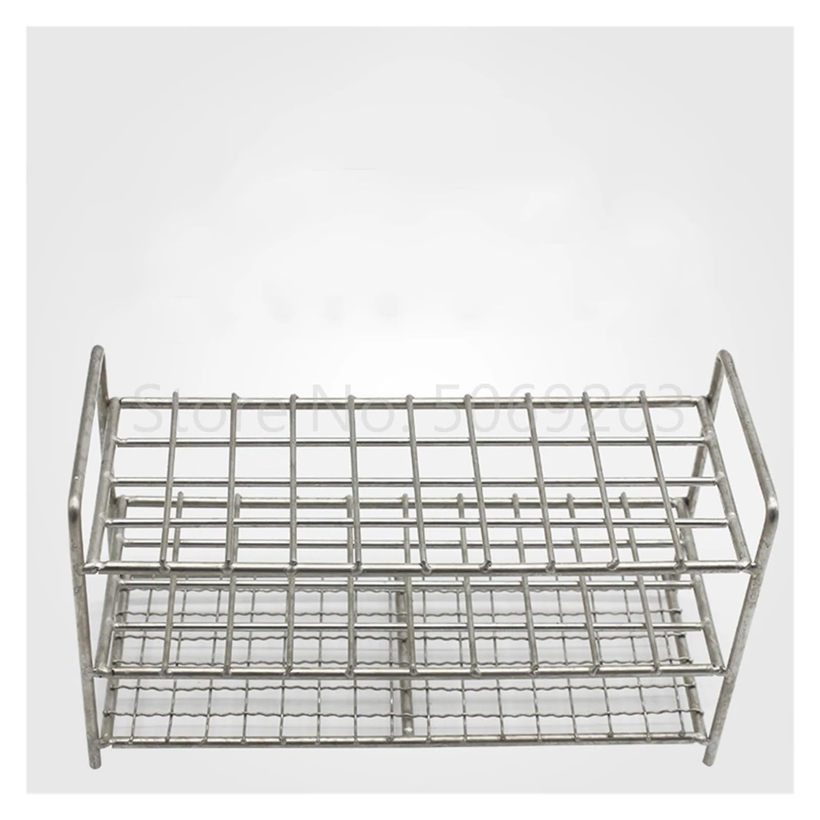 Estante de tubos de ensayo de acero inoxidable, organizador de tubos de laboratorio de 40 agujeros para tubos de 26 mm, adecuado para tubos de varios diámetros