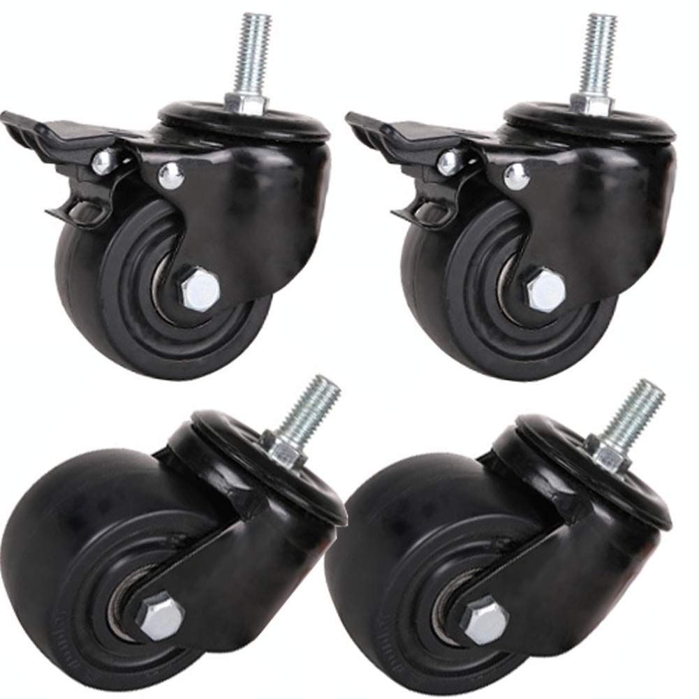 Roulettes pivotantes M12 industrielles en nylon charge 1000kg avec frein pour meuble