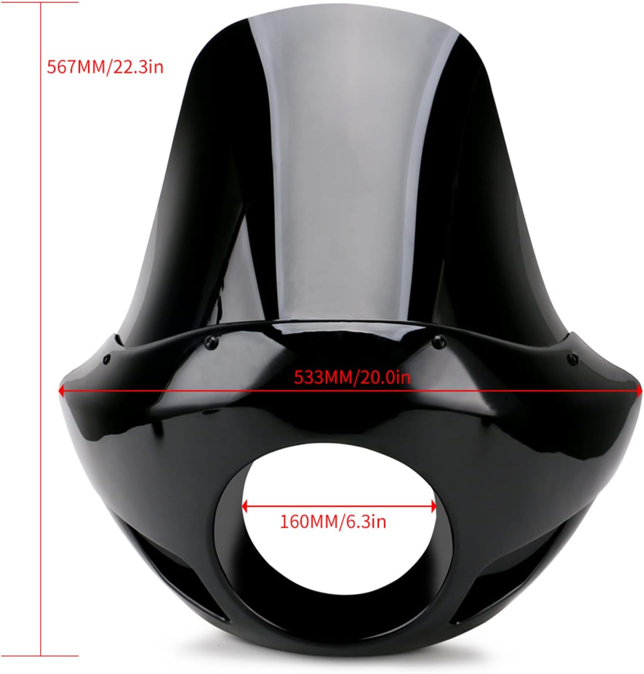 Motorcycle Windshield Headlight Fairing for 35mm-49mm Forks 5.75 Inch Headlight Universal for Dyna for Sportster 883 1200 ABS Front Windscreen