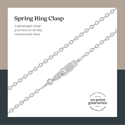 Miniatura 4 de KEZEF Cadena de plata de ley 925 Collar de cadena de cable de plata de 16 a 36 pulgadas de 0.051 in para mujer Cadenas de collar de plata, oro