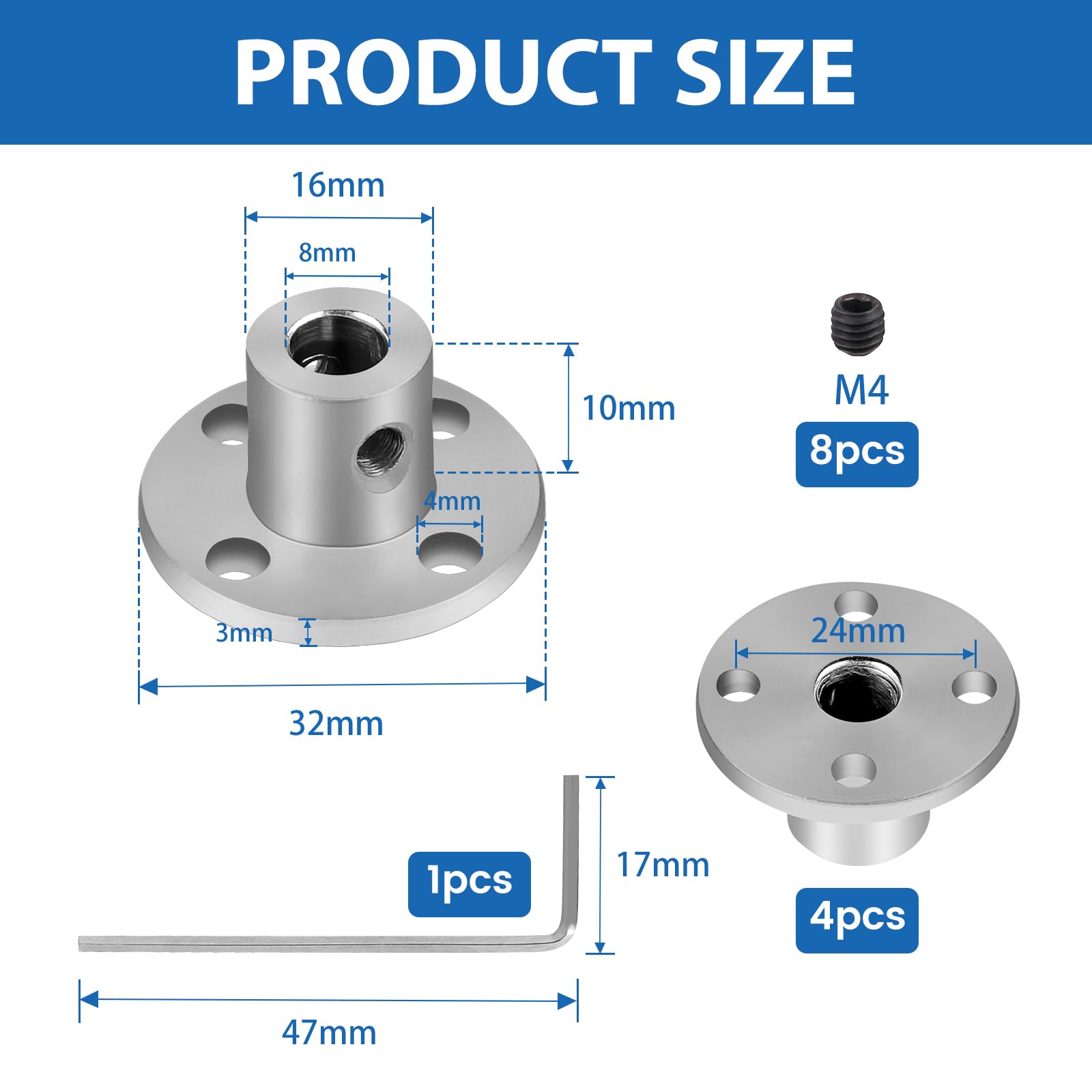 LALAGO Flange Coupling for Shaft Coupler for Model Building Engines 8 mm Flange Coupling Shaft Connector, Coupling Flanges - Image 4
