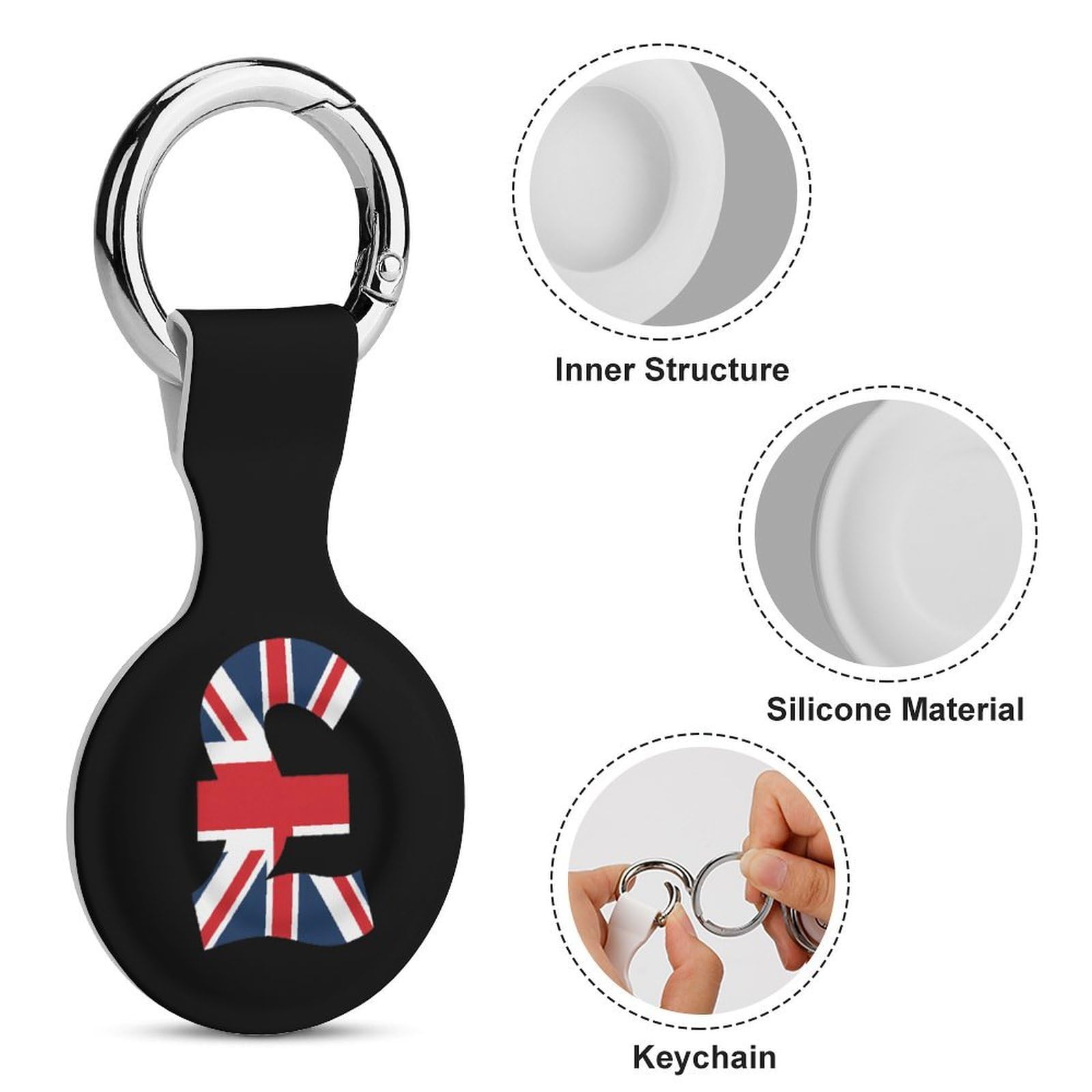 Britische Währung, kompatibel mit Airtag-GPS-Hüllen, 4 Stück