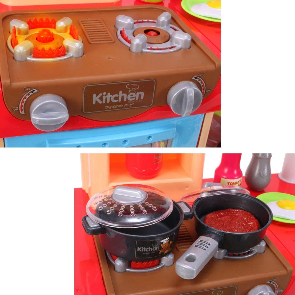 Bakaji Cucina Giocattolo per Bambini con Fornello Funzionante Luci e Suoni forno e Lavastoviglie Apribili Lavello e 30 Accessori My Little Chef Gioco Inclusi Dimensione 52 x 26 x 72 cm (Azzurro)