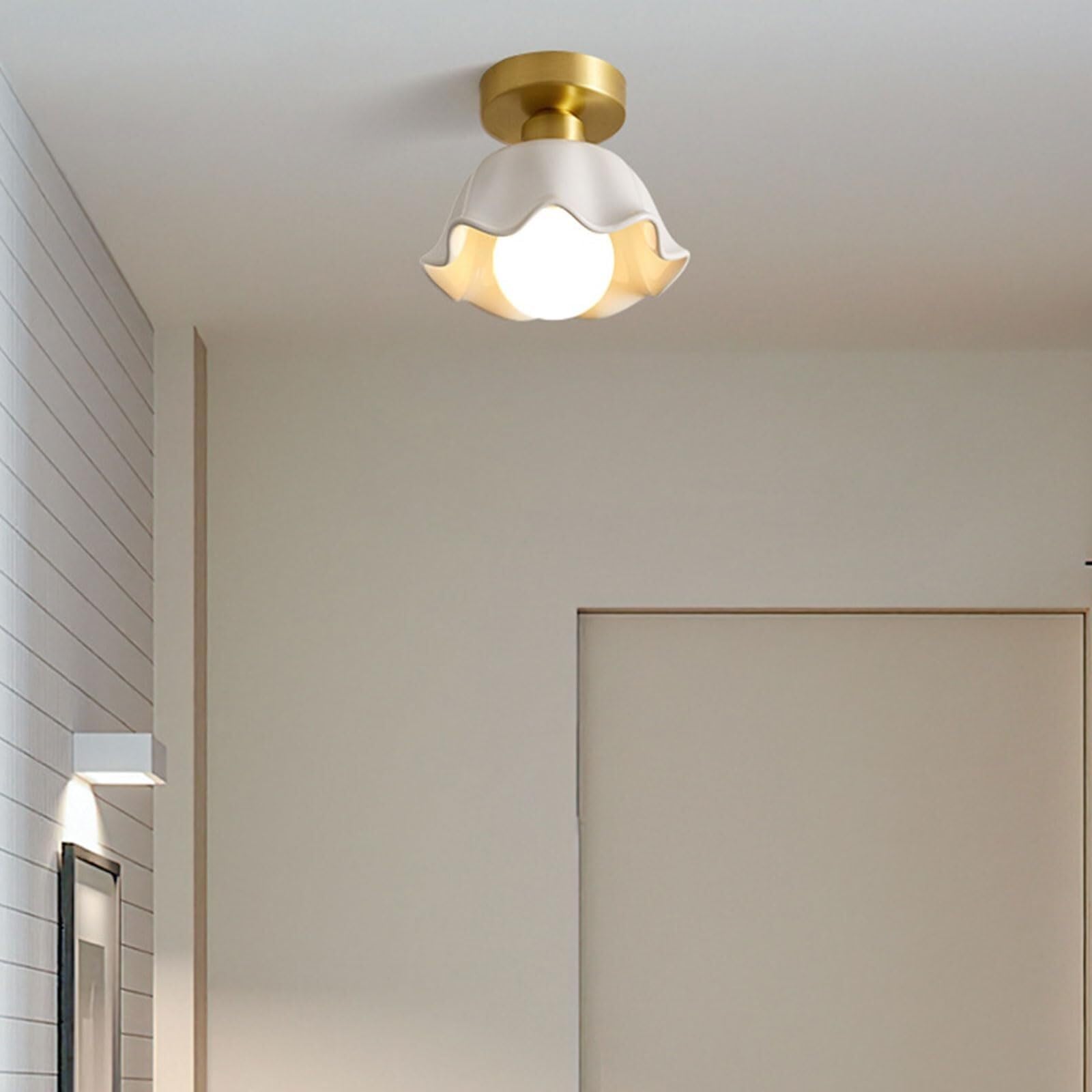 Genérico Kremowy Kolor Kremowy Kryty Sufitowa Lampa Sufitowa Ceramiczna Lampa Sufitowa Do Salonu I Sypialni (1 Opakowanie/2 Opakowanie)