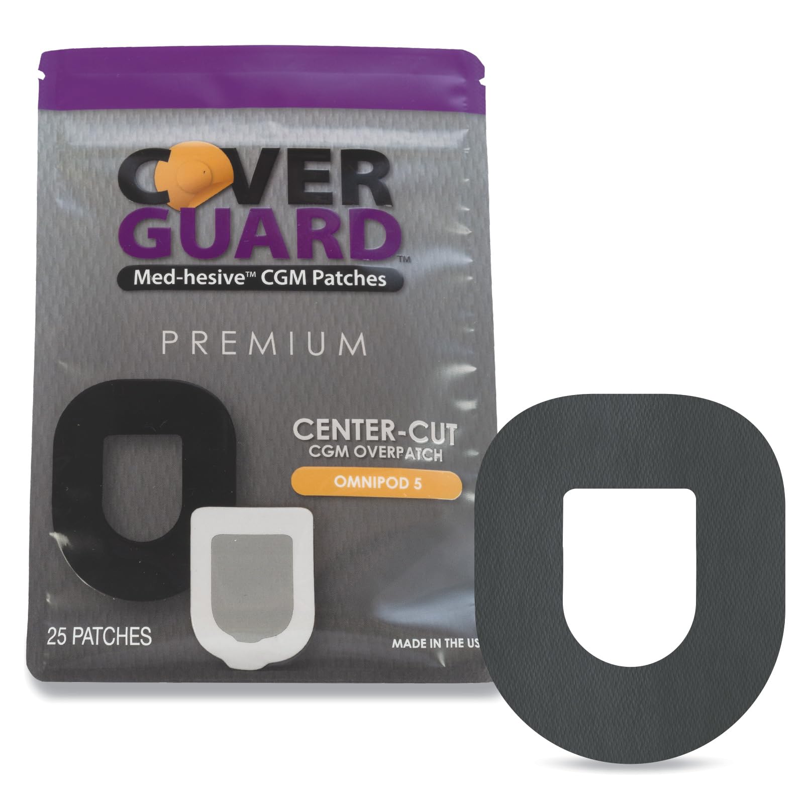CoverGuard CGM Overpatch Omnipod 5 Insulin Capsules, Middle Cut Design, 25 Pieces, Waterproof Adhesive, Anti-Fraying, Easy Application and Removal, Made in USA-picture-18