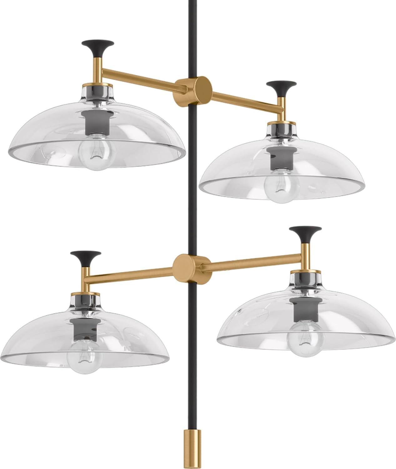 Kohler Lighting 31773-CH04 Tone 4 Light 25" Wide Chandelier - Black/Brass