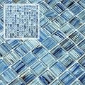 CASAPALACE Peel and Stick Glass Tile, 12" x 12" Light Blue Square Mosaic Tiles Glass Backsplash Stick on Tiles for Kitchen Bathroom Wall (8-Sheet, 8 SQ.FT)
