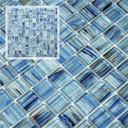 CASAPALACE Peel and Stick Glass Tile, 12" x 12" Light