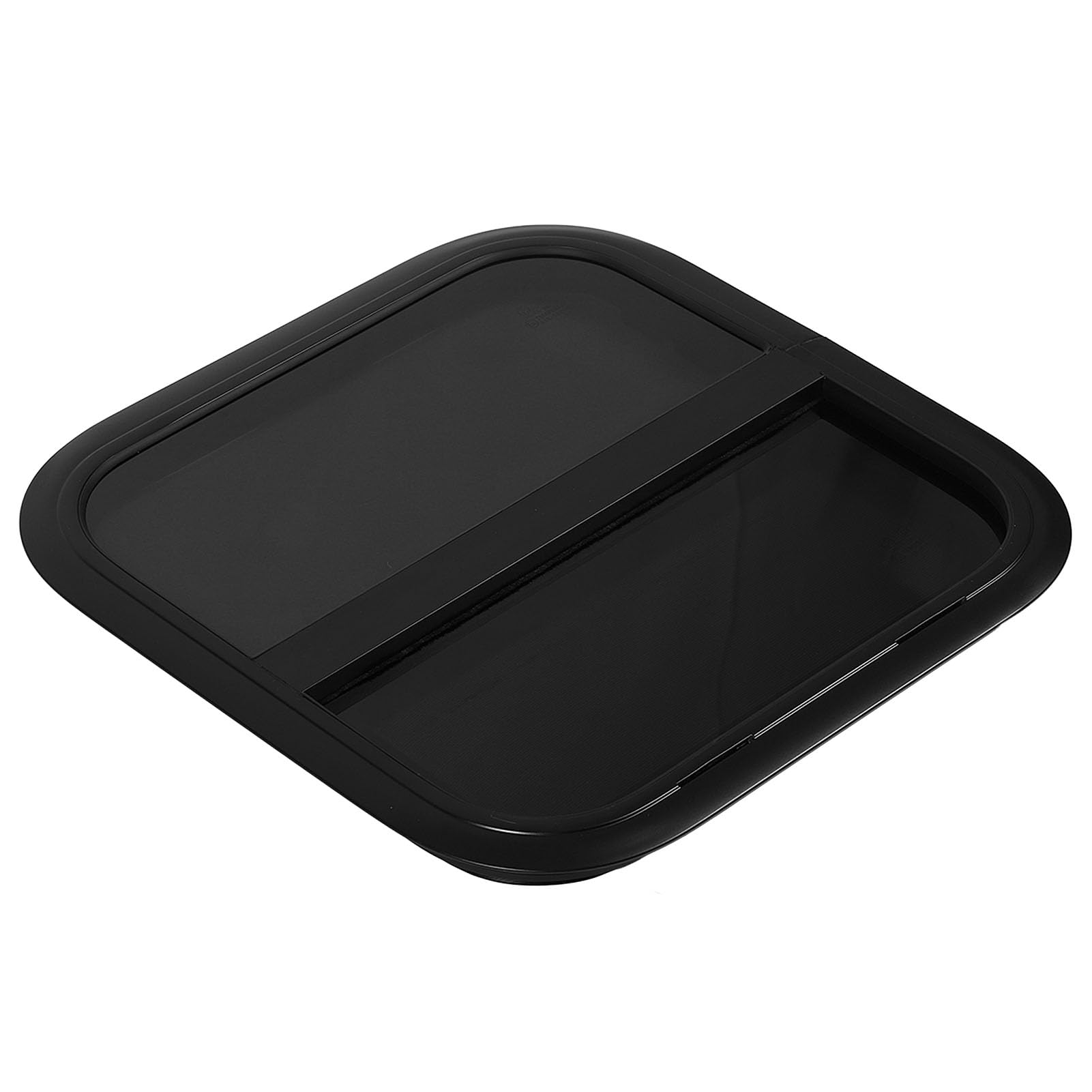 Okno Przesuwne do Samochodu Kempingowego, Pionowe Okno Przesuwne ze Stopu Aluminium w Kolorze Czarnym, Przyciemniane Szkło Hartowane o Wymiarach 530 X 530 Mm ze zdejmowaną siatką i gumową