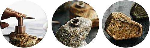 Miniatura 5 de Dispensador de jabón de baño creativo de cerámica retro piedra champú, dispensador de gel de ducha líquido, dispensador de jabón, botella de