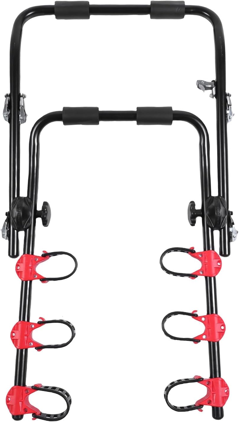 GOWENIC Car Bike Suspension Rack Stable Iron Vehicle Rear Bike Mount Rack with Adjustable Straps, Strong Buckles, Wide Compatibility for Mountain Bikes