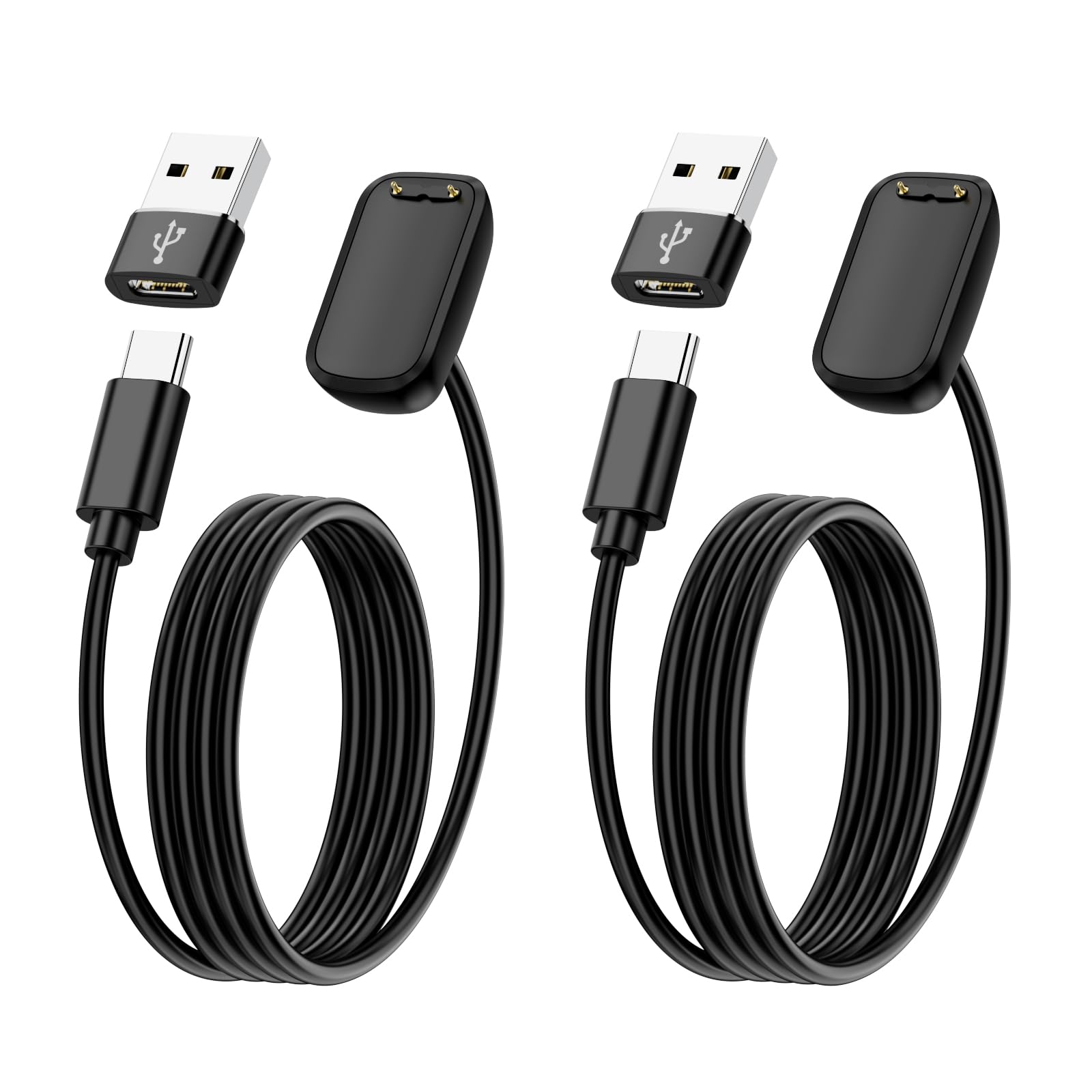 Accessoires bracelet et montre connectée Phonillico Chargeur Compatible avec Fitbit Charge 6 / Charge 5 / Fitbit Luxe - Cable USB 1 mètre Remplacement Adaptateur Charge Montre