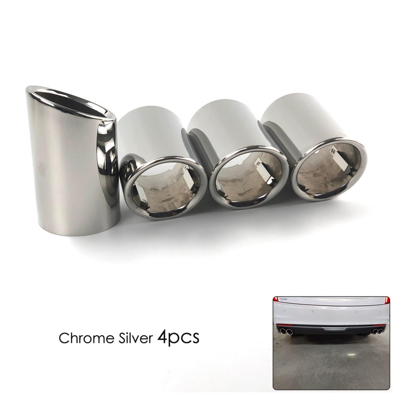 Terminale Di Scarico Tubo Di Punta Del Per Cadillac Per ATSL CT6 2018-2022 Auto Silenziatore Esterno Back End Tubo Dedicato Punta di Scarico Coda Uscita Vent(Chrome 4piece)
