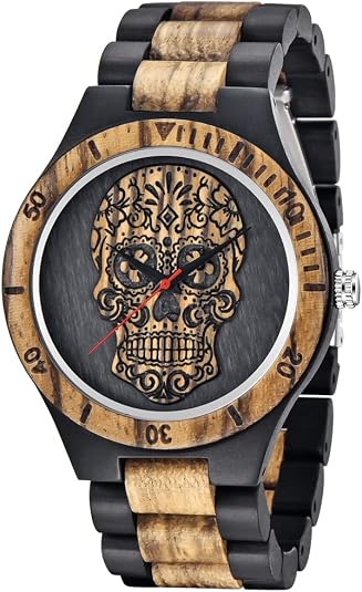 Men's Handmade Wooden Watches Mens Lightweight Analog Quartz Wood Mens Wrist Watch